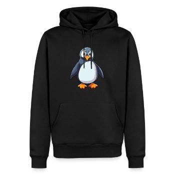 Pinguin Niedliche Karikatur Kawaii Aquarell Tier Haustier - Männer Premium Bio Hoodie - Schwarz - Vorne - Nico (187cm)
