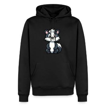 Skunk Mignon Dessin Animé Kawaii Aquarelle Animal De Compagnie - Sweat à capuche Premium bio Homme - noir - Devant - Nico (187cm)