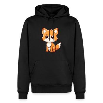 Fuchs Niedliche Karikatur Kawaii Aquarell Tier Haustier - Männer Premium Bio Hoodie - Schwarz - Vorne - Nico (187cm)