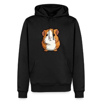 Cochon d’Inde mignon dessin animé kawaii aquarelle Animal P - Sweat à capuche Premium bio Homme - noir - Devant - Nico (187cm)
