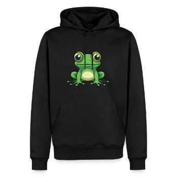 Grenouille Mignon Dessin Animé Kawaii Aquarelle Animal De Compagnie - Sweat à capuche Premium bio Homme - noir - Devant - Nico (187cm)
