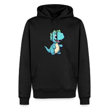 Dinosaurier niedliche Karikatur Kawaii Aquarell Tier Haustier - Männer Premium Bio Hoodie - Schwarz - Vorne - Nico (187cm)