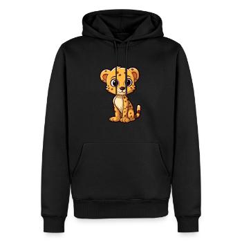 Gepard Niedliche Karikatur Kawaii Aquarell Tier Haustier - Männer Premium Bio Hoodie - Schwarz - Vorne - Nico (187cm)
