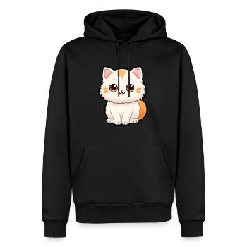 Katze niedliche Karikatur Kawaii Aquarell Tier Haustier - Männer Premium Bio Hoodie - Schwarz - Vorne - Nico (187cm)