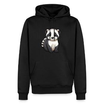 Blaireau Mignon Dessin Animé Kawaii Aquarelle Animal Animal De Compagnie - Sweat à capuche Premium bio Homme - noir - Devant - Nico (187cm)