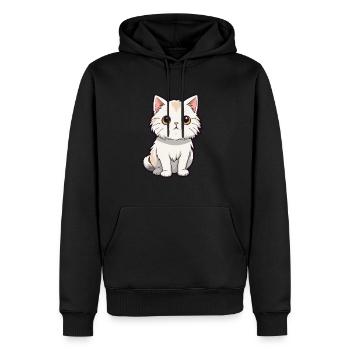 Katze niedliche Karikatur Kawaii Aquarell Tier Haustier - Männer Premium Bio Hoodie - Schwarz - Vorne - Nico (187cm)