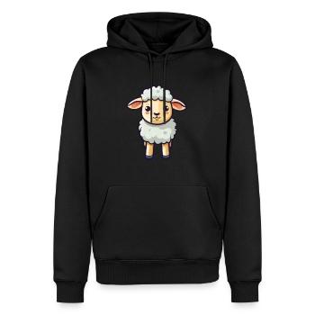 Schaf Niedliche Karikatur Kawaii Aquarell Tier Haustier - Männer Premium Bio Hoodie - Schwarz - Vorne - Nico (187cm)