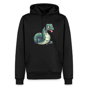 Anakonda Niedliche Karikatur Kawaii Aquarell Tier Haustier - Männer Premium Bio Hoodie - Schwarz - Vorne - Nico (187cm)