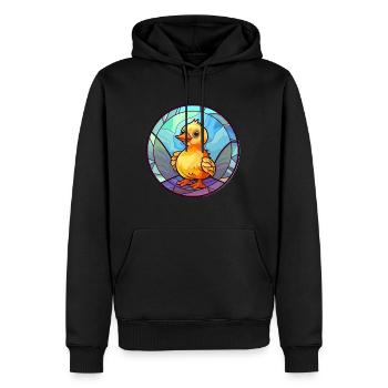 Bébé poussin vitrail coloré dessin animé Kawaii A - Sweat à capuche Premium bio Homme - noir - Devant - Nico (187cm)
