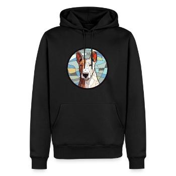Bullterrier Hund Bunte Karikatur Ka - Männer Premium Bio Hoodie - Schwarz - Vorne - Nico (187cm)