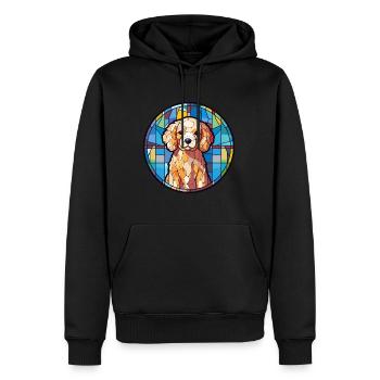 Hund Bunte Karikatur Kawaii Tier - Männer Premium Bio Hoodie - Schwarz - Vorne - Nico (187cm)