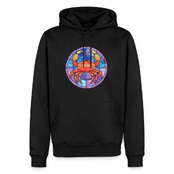 Krabben-Buntglas-Cartoon-Kawaii-Tier - Männer Premium Bio Hoodie - Schwarz - Vorne - Nico (187cm)