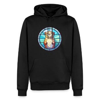 Gopher vitrail coloré dessin animé Kawaii Anima - Sweat à capuche Premium bio Homme - noir - Devant - Nico (187cm)
