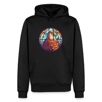 Hawk Buntes Buntes Cartoon-Kawaii-Tier - Männer Premium Bio Hoodie - Schwarz - Vorne - Nico (187cm)