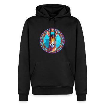 Esel Buntes Glas Bunte Karikatur Kawaii Anima - Männer Premium Bio Hoodie - Schwarz - Vorne - Nico (187cm)