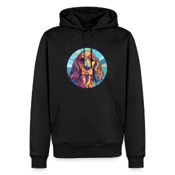 Englischer Cocker Spaniel Hund Buntglas Bunt - Männer Premium Bio Hoodie - Schwarz - Vorne - Nico (187cm)