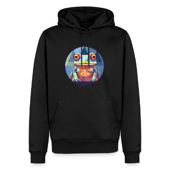 Grenouille vitrail coloré dessin animé Kawaii Animal - Sweat à capuche Premium bio Homme - noir - Devant - Nico (187cm)