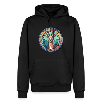Impala Buntglas Bunte Karikatur Kawaii Anima - Männer Premium Bio Hoodie - Schwarz - Vorne - Nico (187cm)