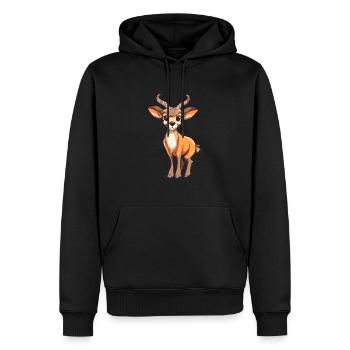 Antilope mignon dessin animé kawaii aquarelle Animal de compagnie - Sweat à capuche Premium bio Homme - noir - Devant - Nico (187cm)