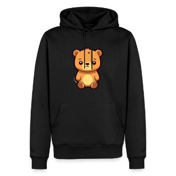 Bär niedliche Karikatur Kawaii Aquarell Tier Haustier - Männer Premium Bio Hoodie - Schwarz - Vorne - Nico (187cm)