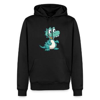Crocodile Mignon Dessin Animé Kawaii Aquarelle Animal Pe - Sweat à capuche Premium bio Homme - noir - Devant - Nico (187cm)