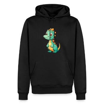 Dragon Mignon Dessin Animé Kawaii Aquarelle Animal De Compagnie - Sweat à capuche Premium bio Homme - noir - Devant - Nico (187cm)