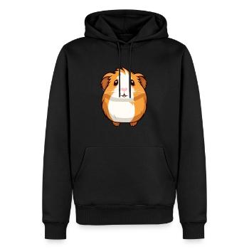 Cochon d’Inde mignon dessin animé kawaii aquarelle Animal P - Sweat à capuche Premium bio Homme - noir - Devant - Nico (187cm)