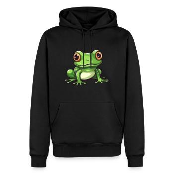 Grenouille Mignon Dessin Animé Kawaii Aquarelle Animal De Compagnie - Sweat à capuche Premium bio Homme - noir - Devant - Nico (187cm)