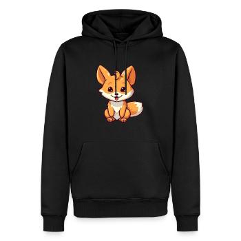 Fuchs Niedliche Karikatur Kawaii Aquarell Tier Haustier - Männer Premium Bio Hoodie - Schwarz - Vorne - Nico (187cm)