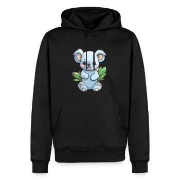 Koala Niedliche Karikatur Kawaii Aquarell Tier Haustier - Männer Premium Bio Hoodie - Schwarz - Vorne - Nico (187cm)