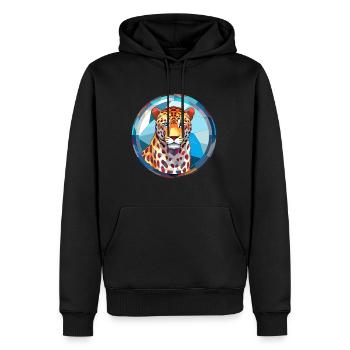 Leopard Buntes Glas Bunte Karikatur Kawaii Anim - Männer Premium Bio Hoodie - Schwarz - Vorne - Nico (187cm)