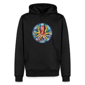 Oktopus Buntes Glas Bunte Karikatur Kawaii Anim - Männer Premium Bio Hoodie - Schwarz - Vorne - Nico (187cm)