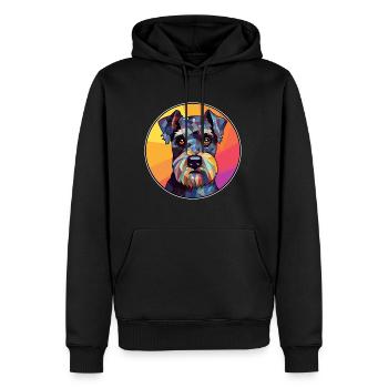 Miniatur Schnauzer Hund Buntes Glas Buntes Auto - Männer Premium Bio Hoodie - Schwarz - Vorne - Nico (187cm)