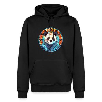 Panda Buntglas Bunte Karikatur Kawaii Tier - Männer Premium Bio Hoodie - Schwarz - Vorne - Nico (187cm)