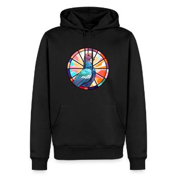 Taube Buntglas Bunte Karikatur Kawaii Anima - Männer Premium Bio Hoodie - Schwarz - Vorne - Nico (187cm)