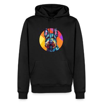 Scottish Terrier Hund Buntes Glas Buntes Cartoo - Männer Premium Bio Hoodie - Schwarz - Vorne - Nico (187cm)