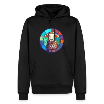 Schaf Buntes Glas Bunte Karikatur Kawaii Tier - Männer Premium Bio Hoodie - Schwarz - Vorne - Nico (187cm)