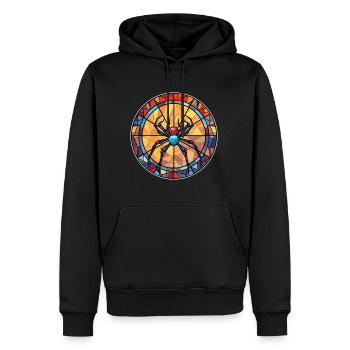 Spinne Buntglas Bunte Karikatur Kawaii Anima - Männer Premium Bio Hoodie - Schwarz - Vorne - Nico (187cm)