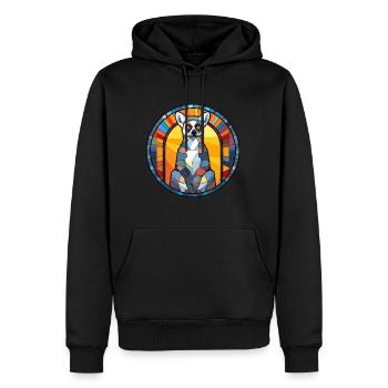 Lemur Buntglas Bunte Karikatur Kawaii Tier - Männer Premium Bio Hoodie - Schwarz - Vorne - Nico (187cm)