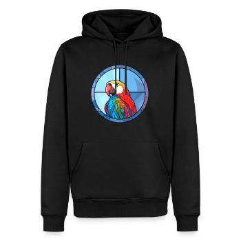 Papagei Buntglas Bunte Karikatur Kawaii Anima - Männer Premium Bio Hoodie - Schwarz - Vorne - Nico (187cm)