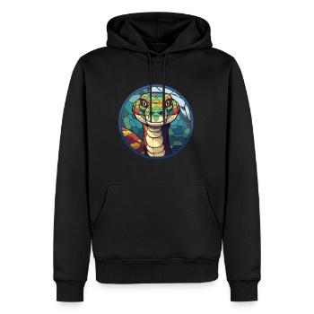 Anaconda Buntglas Bunt Karikatur Kawaii Ani - Männer Premium Bio Hoodie - Schwarz - Vorne - Nico (187cm)