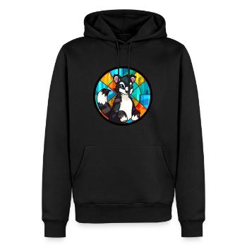 Stinktierglas bunte Karikatur Kawaii Tier - Männer Premium Bio Hoodie - Schwarz - Vorne - Nico (187cm)