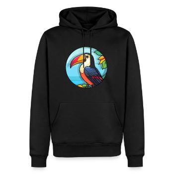Tukan Bunte Karikatur Kawaii Anima - Männer Premium Bio Hoodie - Schwarz - Vorne - Nico (187cm)