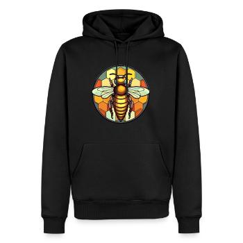 Abeille vitrail coloré dessin animé Kawaii Animal - Sweat à capuche Premium bio Homme - noir - Devant - Nico (187cm)