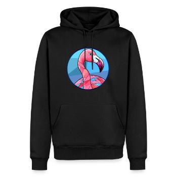 Flamingo Buntes Glas Bunte Karikatur Kawaii Ani - Männer Premium Bio Hoodie - Schwarz - Vorne - Nico (187cm)