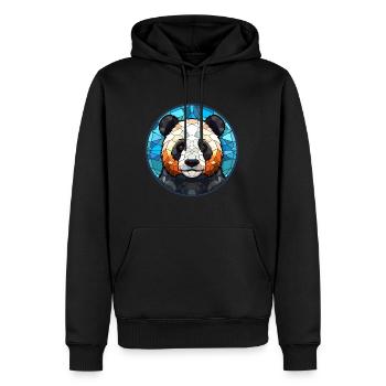 Panda Buntglas Bunte Karikatur Kawaii Tier - Männer Premium Bio Hoodie - Schwarz - Vorne - Nico (187cm)
