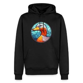 Canard vitrail coloré dessin animé Kawaii Animal - Sweat à capuche Premium bio Homme - noir - Devant - Nico (187cm)