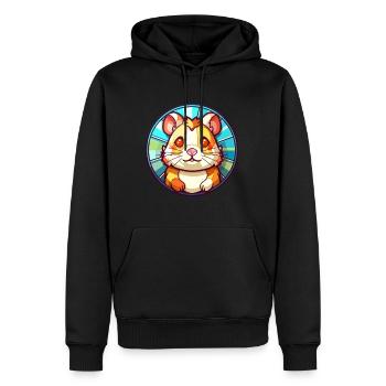 Hamster Bunte Karikatur Kawaii Anim - Männer Premium Bio Hoodie - Schwarz - Vorne - Nico (187cm)