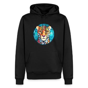 Leopard Buntes Glas Bunte Karikatur Kawaii Anim - Männer Premium Bio Hoodie - Schwarz - Vorne - Nico (187cm)