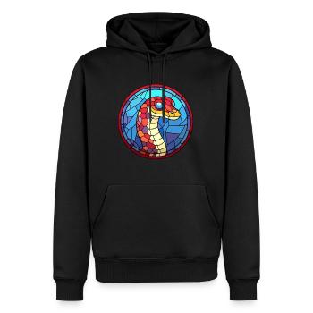 Schlange Buntes Buntes Cartoon Kawaii Tier - Männer Premium Bio Hoodie - Schwarz - Vorne - Nico (187cm)